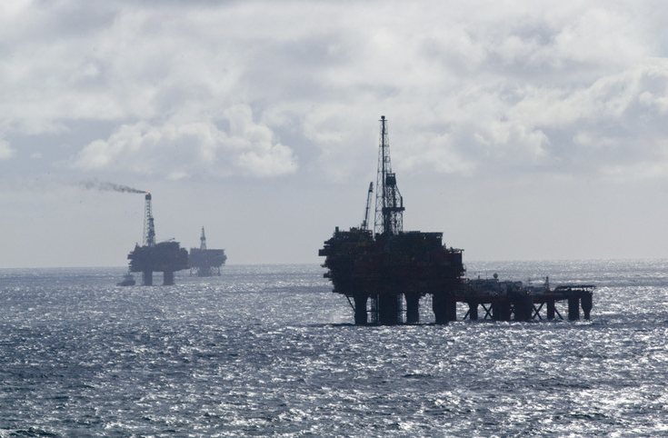  Těžba ropy Brent v Severním moři. 